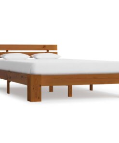 vidaXL Bedframe massief grenenhout honingbruin 120x200 cm