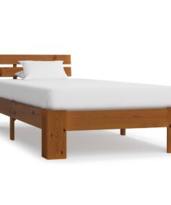 vidaXL Bedframe massief grenenhout honingbruin 90x200 cm