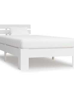 vidaXL Bedframe massief grenenhout wit 100x200 cm