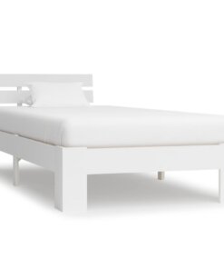vidaXL Bedframe massief grenenhout wit 90x200 cm