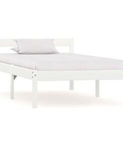 vidaXL Bedframe massief grenenhout wit 90x200 cm