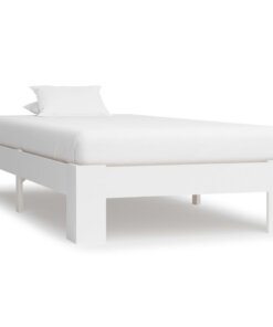 vidaXL Bedframe massief grenenhout wit 90x200 cm