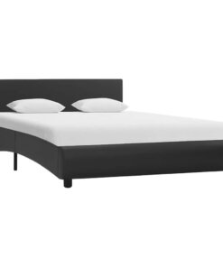 vidaXL Bedframe met LED kunstleer zwart 120x200 cm