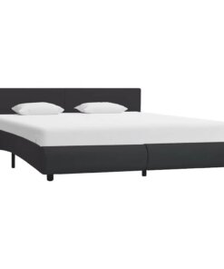 vidaXL Bedframe met LED kunstleer zwart 160x200 cm