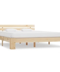 vidaXL Bedframe met hoofdbord massief grenenhout 160x200 cm
