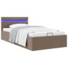 vidaXL Bedframe met hydraulische opslag en LED stof taupe 100x200 cm
