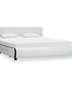 vidaXL Bedframe met lades kunstleer wit 140x200 cm