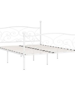 vidaXL Bedframe met lattenbodem metaal wit 200x200 cm