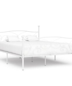 vidaXL Bedframe met lattenbodem metaal wit 200x200 cm