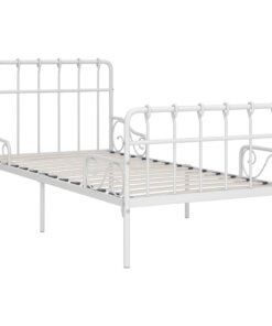 vidaXL Bedframe met lattenbodem metaal wit 90x200 cm