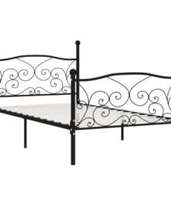 vidaXL Bedframe met lattenbodem metaal zwart 100x200 cm