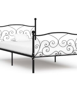 vidaXL Bedframe met lattenbodem metaal zwart 100x200 cm