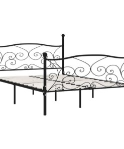 vidaXL Bedframe met lattenbodem metaal zwart 140x200 cm