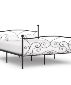 vidaXL Bedframe met lattenbodem metaal zwart 180x200 cm