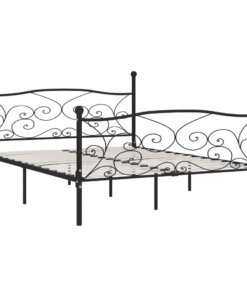 vidaXL Bedframe met lattenbodem metaal zwart 200x200 cm