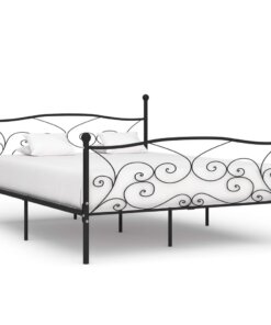 vidaXL Bedframe met lattenbodem metaal zwart 200x200 cm