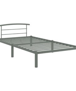 vidaXL Bedframe metaal grijs 100x200 cm