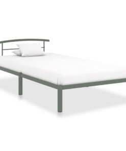 vidaXL Bedframe metaal grijs 100x200 cm