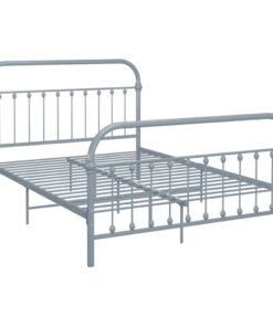 vidaXL Bedframe metaal grijs 120x200 cm