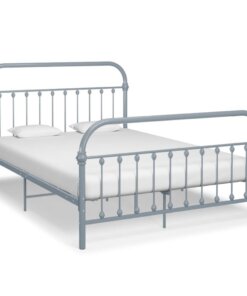 vidaXL Bedframe metaal grijs 120x200 cm