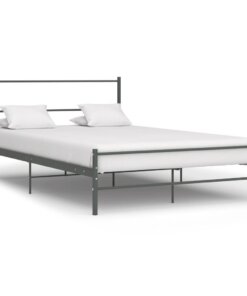 vidaXL Bedframe metaal grijs 120x200 cm