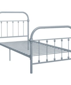 vidaXL Bedframe metaal grijs 90x200 cm