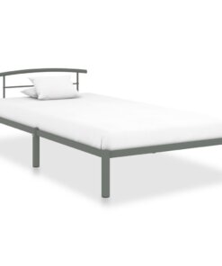 vidaXL Bedframe metaal grijs 90x200 cm