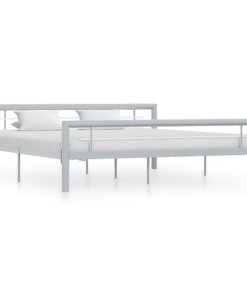 vidaXL Bedframe metaal grijs en wit 180x200 cm