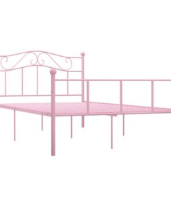 vidaXL Bedframe metaal roze 120x200 cm