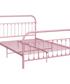 vidaXL Bedframe metaal roze 120x200 cm