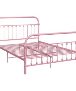 vidaXL Bedframe metaal roze 140x200 cm
