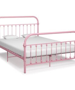 vidaXL Bedframe metaal roze 140x200 cm