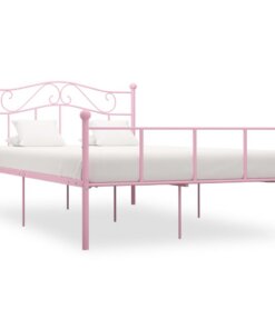 vidaXL Bedframe metaal roze 140x200 cm