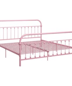 vidaXL Bedframe metaal roze 180x200 cm