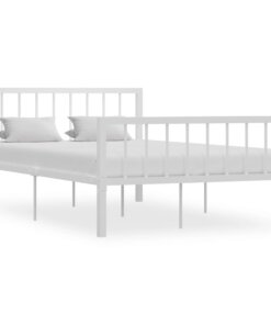 vidaXL Bedframe metaal wit 120x200 cm