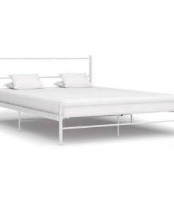 vidaXL Bedframe metaal wit 120x200 cm
