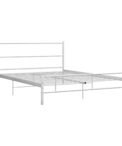 vidaXL Bedframe metaal wit 140x200 cm