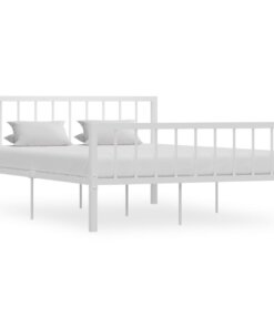 vidaXL Bedframe metaal wit 140x200 cm