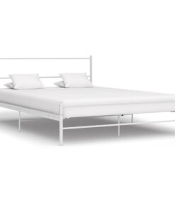 vidaXL Bedframe metaal wit 140x200 cm