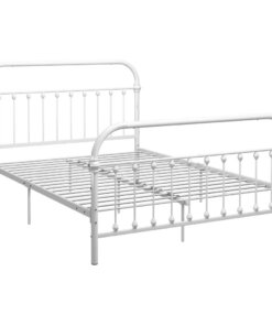 vidaXL Bedframe metaal wit 160x200 cm