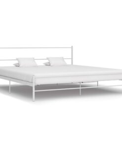 vidaXL Bedframe metaal wit 160x200 cm