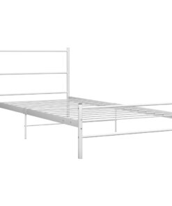 vidaXL Bedframe metaal wit 90x200 cm