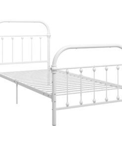 vidaXL Bedframe metaal wit 90x200 cm