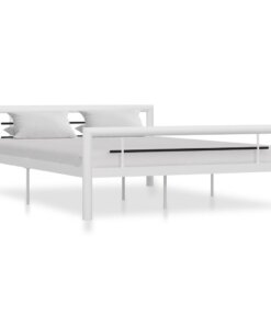 vidaXL Bedframe metaal wit en zwart 120x200 cm