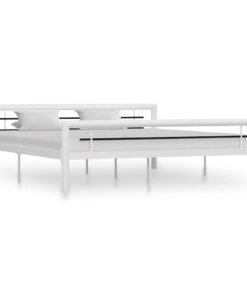 vidaXL Bedframe metaal wit en zwart 180x200 cm