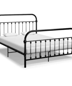vidaXL Bedframe metaal zwart 160x200 cm