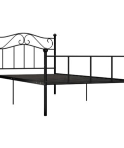 vidaXL Bedframe metaal zwart 90x200 cm
