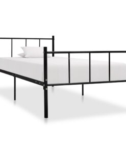 vidaXL Bedframe metaal zwart 90x200 cm