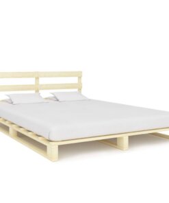 vidaXL Bedframe pallet massief grenenhout 140x200 cm