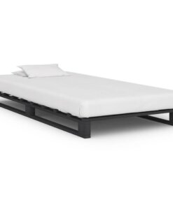 vidaXL Bedframe pallet massief grenenhout grijs 90x200 cm